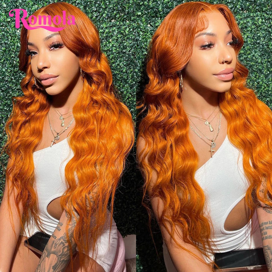 Natural Virgin Remy Ginger Lace Front Wig - Silky, Durable, Comfortable